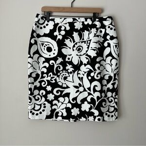 Talbots Black and White Pencil Skirt
